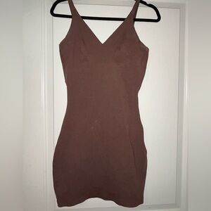 Elegant Brown Sleeveless Dress